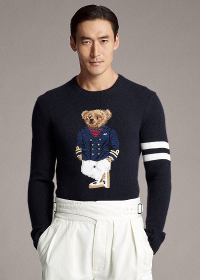 Men's Ralph Lauren Bear Cashmere-Blend Sweater | 765408KAB